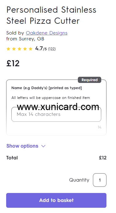 notonthehighstreet虚拟信用卡